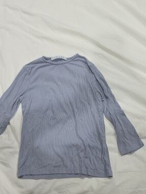 C A B A N A Light Blue Ribbed Long-Sleeve Girls Shirt